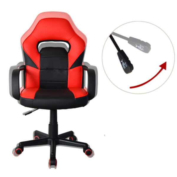 Silla de juego Thomas junior - silla de oficina estilo gaming - altura ajustable - rojo negro - VDD World ES