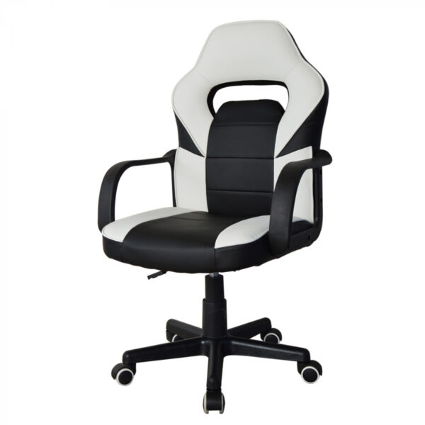 Silla de escritorio Thomas junior - silla de juego estilo racing - altura ajustable - negro blanco - VDD World ES