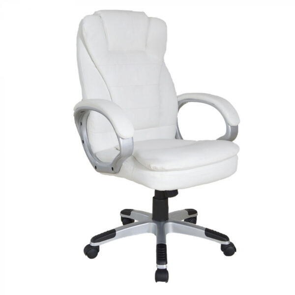 Silla de oficina - silla de dirección - ergonómicamente ajustable - relleno extra grueso - blanco - VDD World ES