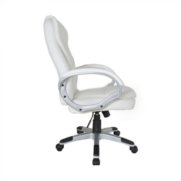 Silla de oficina - silla de dirección - ergonómicamente ajustable - relleno extra grueso - blanco - VDD World ES