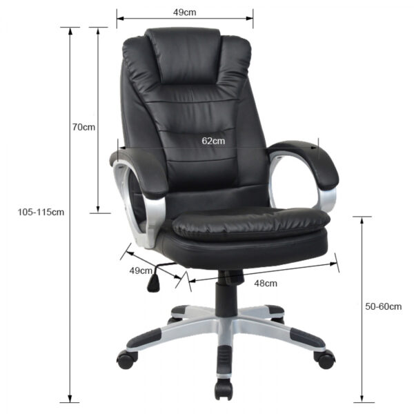 Silla de oficina silla de dirección diseño de lujo ergonómica ajustable relleno extra grueso - VDD World ES