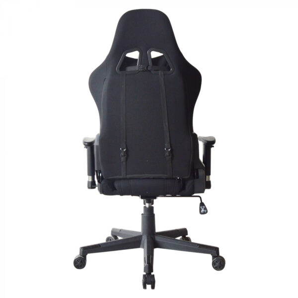 Silla de oficina silla de juego Thomas - estilo de carreras de juego - tapizado de tela - negro - VDD World ES