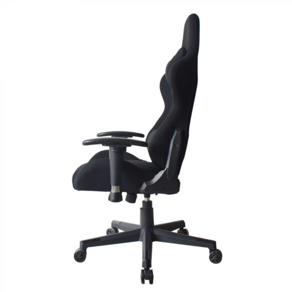 Silla de oficina silla de juego Thomas - estilo de carreras de juego - tapizado de tela - negro - VDD World ES