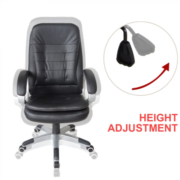 Silla de oficina - silla de dirección diseño - ergonómica ajustable - relleno extra grueso - negro - VDD World ES