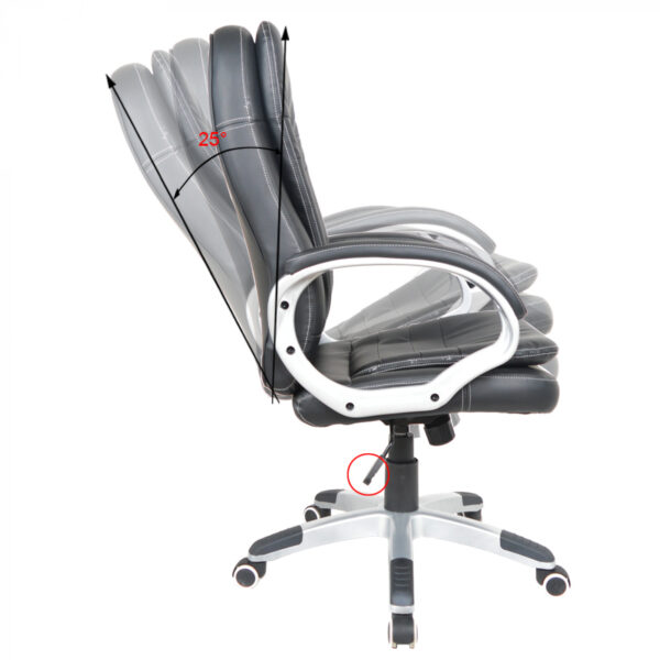 Silla de oficina - silla de dirección diseño - ergonómica ajustable - relleno extra grueso - negro - VDD World ES