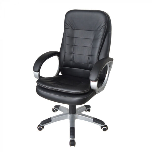 Silla de oficina - silla de dirección diseño - ergonómica ajustable - relleno extra grueso - negro - VDD World ES