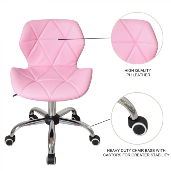 Silla de oficina diseño moderno - silla de dirección - altura ajustable - rosa - VDD World ES