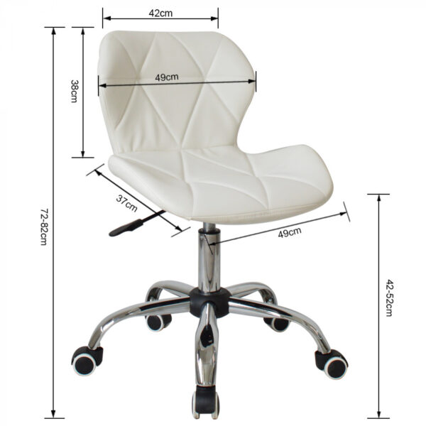 Silla de oficina diseño moderno - silla de dirección - altura ajustable - blanco - VDD World ES