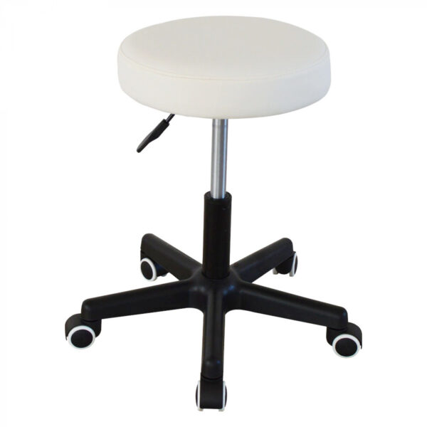 Taburete de oficina - taburete de trabajo - taburete - altura ajustable de 42 a 56 cm - blanco - VDD World ES