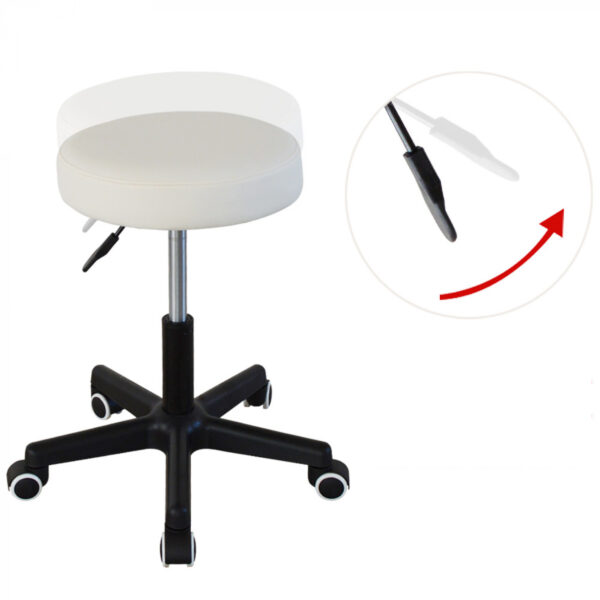 Taburete de oficina - taburete de trabajo - taburete - altura ajustable de 42 a 56 cm - blanco - VDD World ES