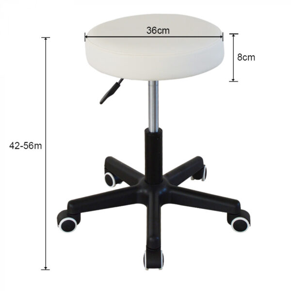 Taburete de oficina - taburete de trabajo - taburete - altura ajustable de 42 a 56 cm - blanco - VDD World ES