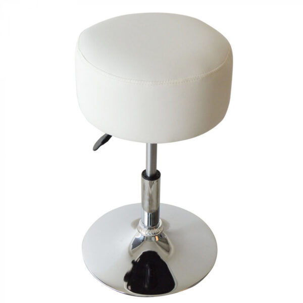 Taburete retro vintage - taburete de tocador - altura ajustable hasta 65 cm - blanco - VDD World ES