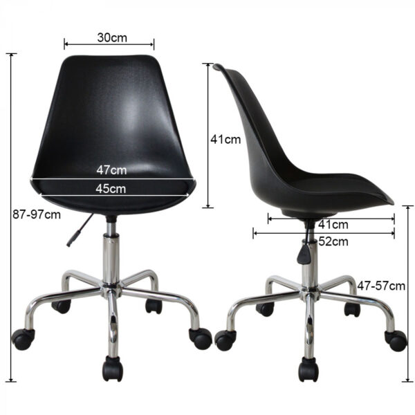 Silla de oficina - altura ajustable - negro - VDD World ES