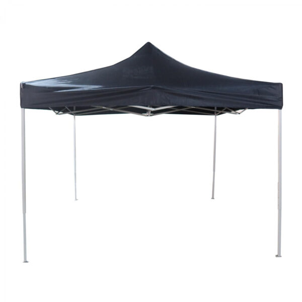 Carpa plegable 3x3, estructura acordeón, tela Oxford 420D negra con recubrimiento PVC. - VDD World ES