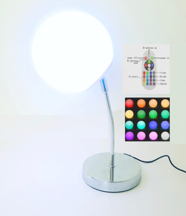 Lámpara de escritorio lámpara de mesa LED 16 colores RGB blanco control remoto - VDD World ES