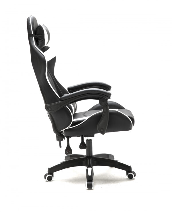 Silla de juego Cyclone para adolescentes-silla de escritorio-silla de juego de carreras-blanco negro - VDD World ES