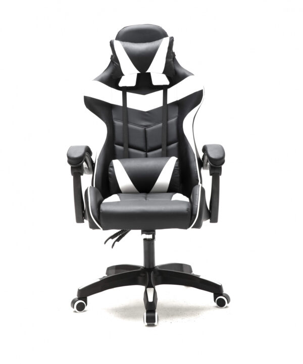 Silla de juego Cyclone para adolescentes-silla de escritorio-silla de juego de carreras-blanco negro - VDD World ES