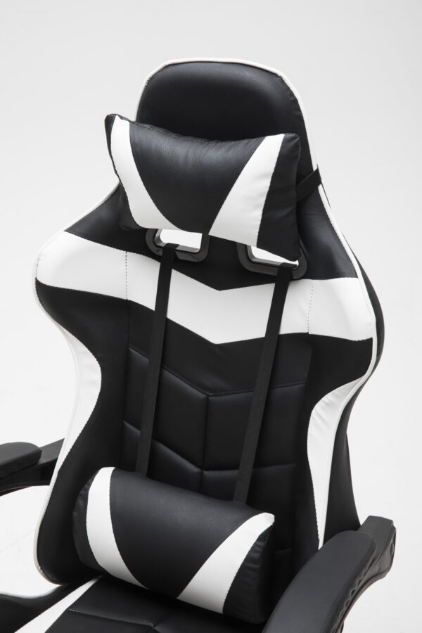 Silla de juego Cyclone para adolescentes-silla de escritorio-silla de juego de carreras-blanco negro - VDD World ES