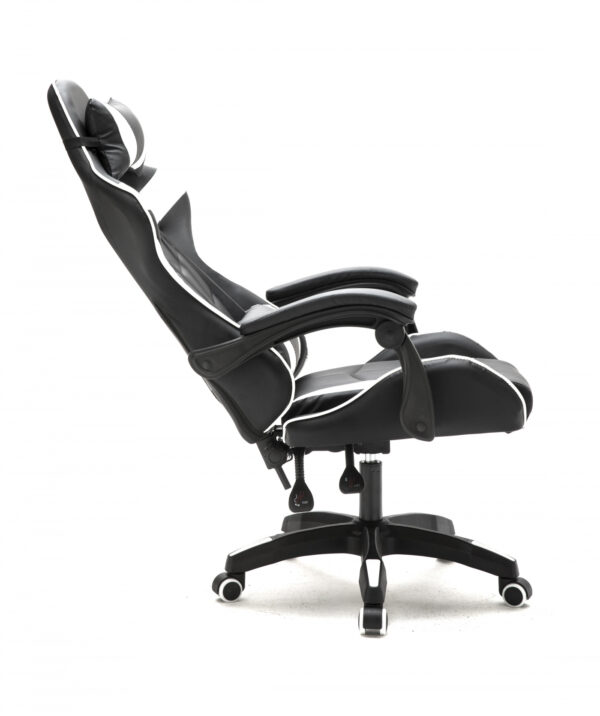 Silla de juego Cyclone para adolescentes-silla de escritorio-silla de juego de carreras-blanco negro - VDD World ES