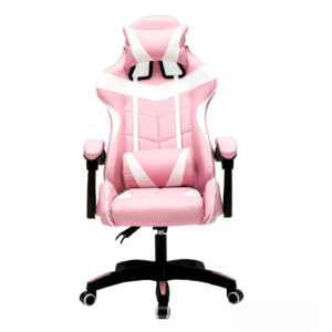 Silla de juego Cyclone adolescentes - silla de escritorio - silla de juego de carreras - rosa blanco