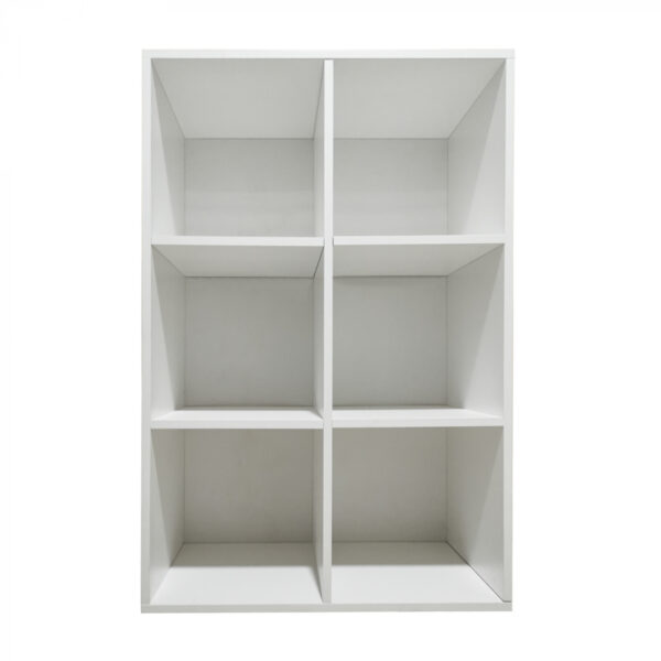 Estantería Vakkie 6 compartimentos abiertos - librería - estantería de pared - blanco - VDD World ES