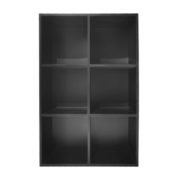 Estantería Vakkie 6 compartimentos abiertos - librería - estantería de pared - negro - VDD World ES