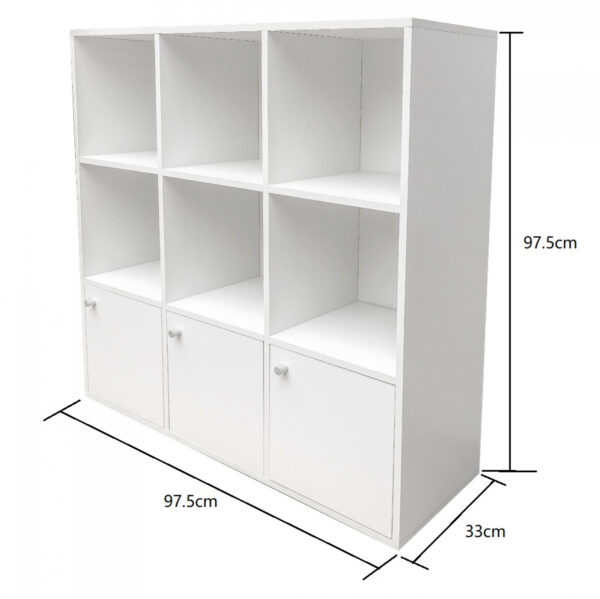 Estantería Vakkie 9 compartimentos - librería - estantería de pared - blanco - VDD World ES