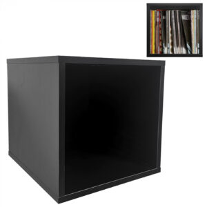 Cubo negro para almacenar vinilos LP