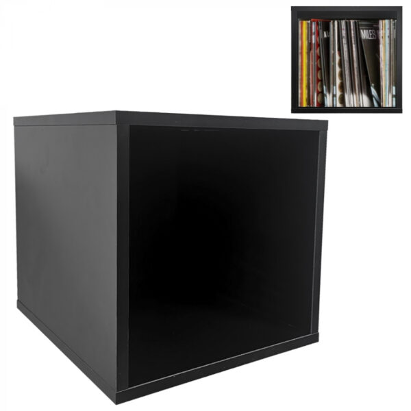 Cubo negro para almacenar vinilos LP, estantería para discos. - VDD World ES