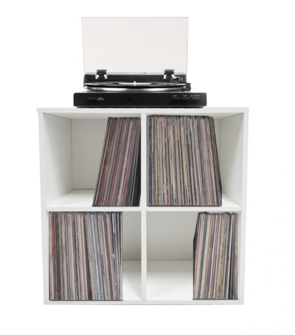 Estantería blanca para vinilos LP, 4 compartimentos. - VDD World ES