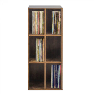 Estantería para discos LP - almacenamiento de discos de vinilo LP - librería - marrón