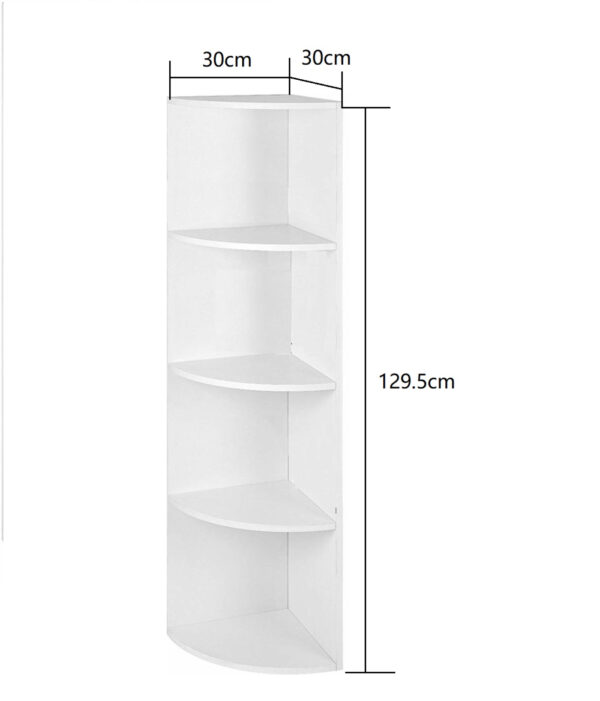 Armario de esquina - estantería - mueble de esquina - 130 cm de alto - blanco - VDD World ES