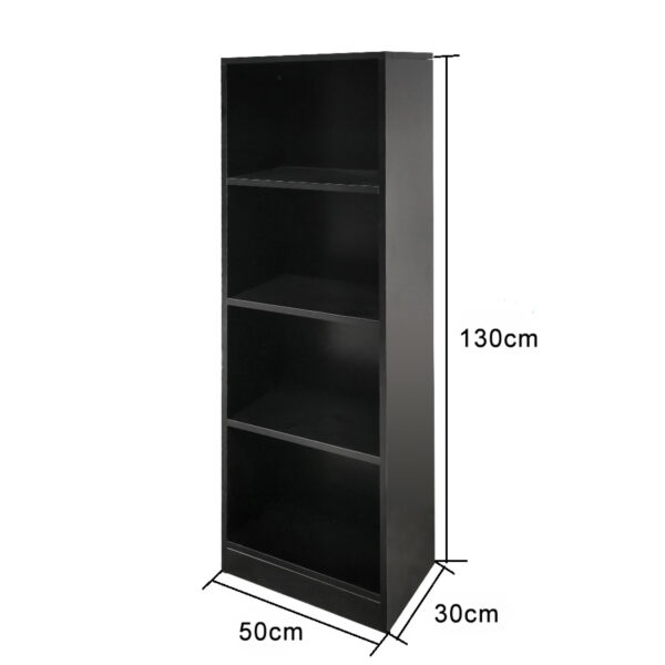 Estantería Vakkie 4 compartimentos abiertos - estantería de pared - negro - 130 cm de alto - VDD World ES