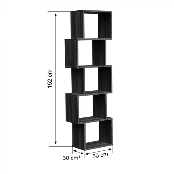 Estantería divisoria de habitación diseño de cubo apilado Yoep abierta 5 compartimentos negro - VDD World ES