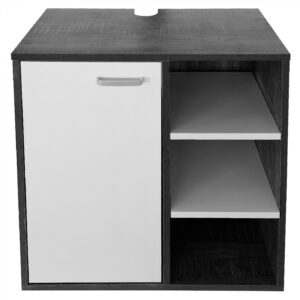 Gabinete de lavabo - mueble de baño - gris con blanco