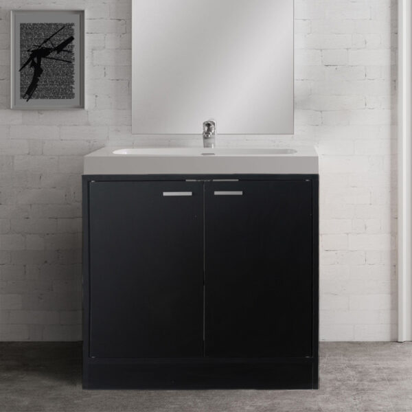 Gabinete de lavabo - mueble de baño - negro - VDD World ES