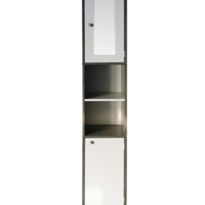 Armario columna baño-armario de almacenamiento baño o pasillo-con espejo-180 cm de alto-gris blanco