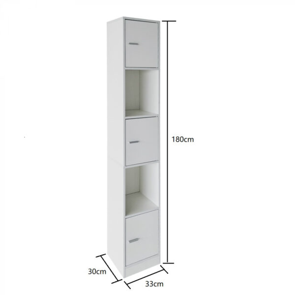 Armario columna baño - armario de almacenamiento baño dormitorio o pasillo - 180 cm de alto - VDD World ES