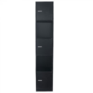 Armario columna baño - armario de almacenamiento baño dormitorio o pasillo - 180 cm de alto - negro