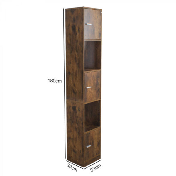 Armario columna baño - armario de almacenamiento baño dormitorio o pasillo - 180 cm de alto - VDD World ES