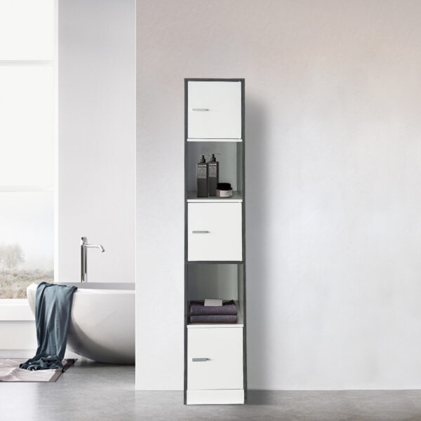 Armario columna baño-armario de almacenamiento baño dormitorio o pasillo-180 cm de alto-color gris - VDD World ES