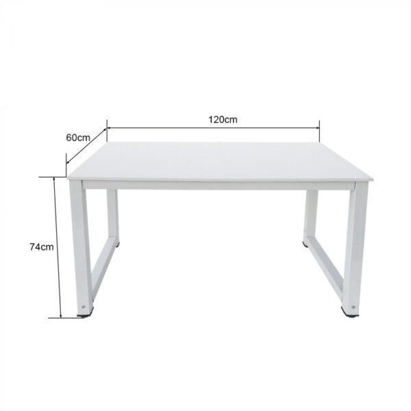 Escritorio - mesa de computadora - mesa de cocina - metal madera - 120 cm x 60 cm - blanco - VDD World ES