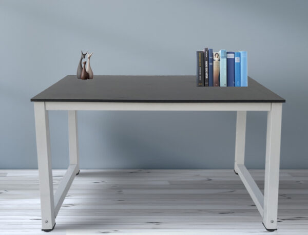 Escritorio mesa de computadora-mesa de cocina-metal madera-120 cm x 60 cm-blanco con tablero negro - VDD World ES