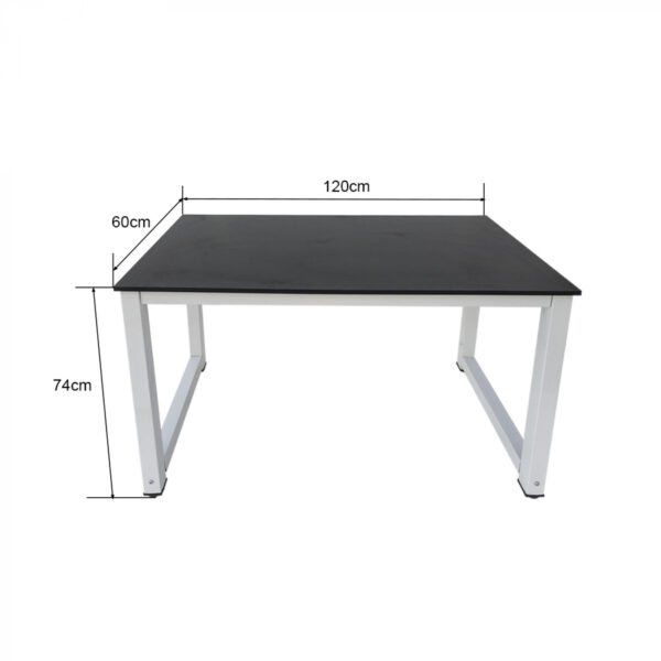 Escritorio mesa de computadora-mesa de cocina-metal madera-120 cm x 60 cm-blanco con tablero negro - VDD World ES