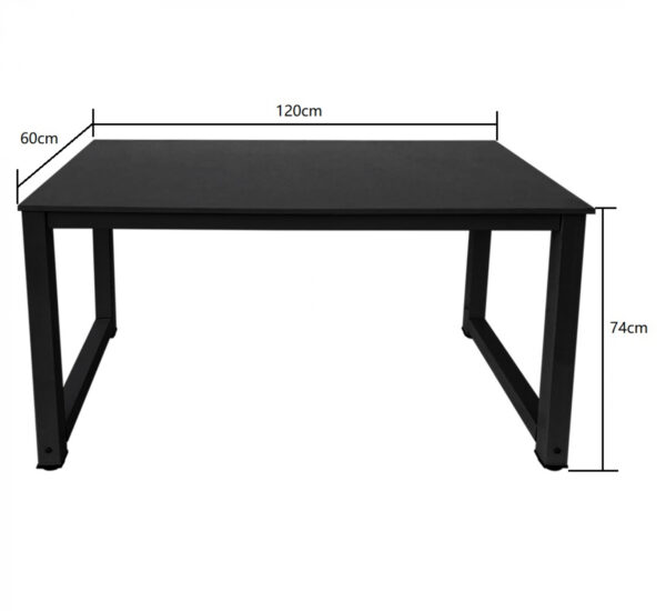 Mesa de escritorio computadora - mesa de cocina - metal madera - 120 cm x 60 cm - negro - VDD World ES