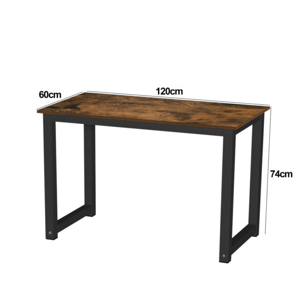 Escritorio - mesa de computadora - mesa de cocina - metal madera - 120 cm x 60 cm - negro - VDD World ES