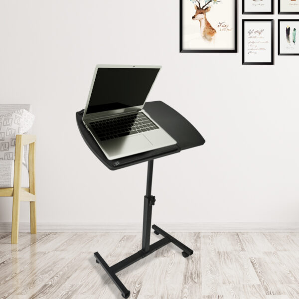 Mesa para portátil soporte para laptop-mesa auxiliar mesa de cama-con ruedas-altura ajustable-negro - VDD World ES