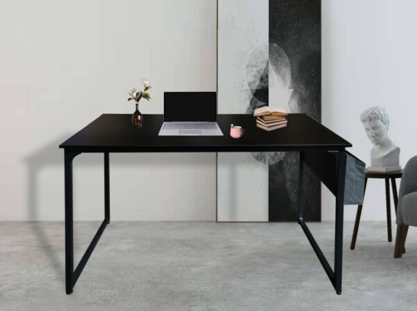 Mesa de escritorio Stoer, portátil, industrial vintage, 120 cm, negro. - VDD World ES