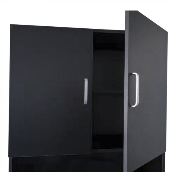 Mueble de conversión para lavadora y secadora 190 cm negro - VDD World ES