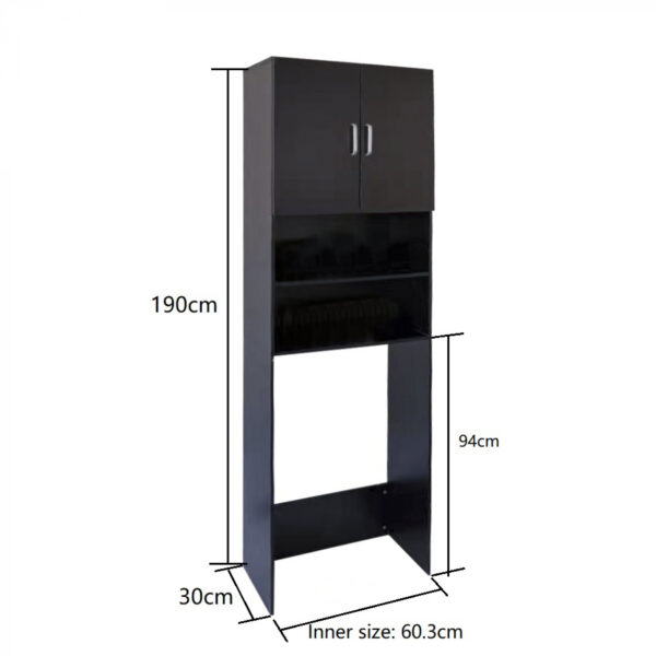 Mueble de conversión para lavadora y secadora 190 cm negro - VDD World ES